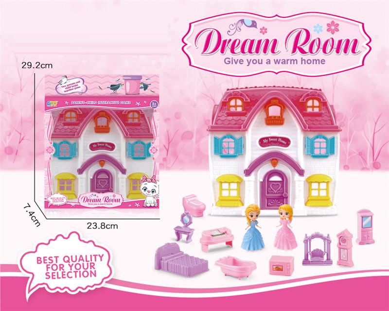 Kućica za lutke Dream Room sa figuricama Kućica za lutke Dream Room sa figuricama i nameštajem