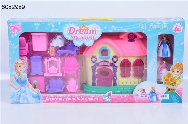 Kuća za lutke Dream sa dve lutkice Kuća za lutke Dream sa dve lutkice i nameštajem