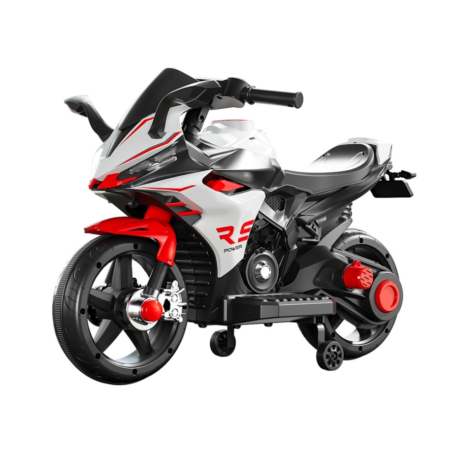 Crveno-beli dečiji motor na akumulator 6V za uzrast od 3 godine