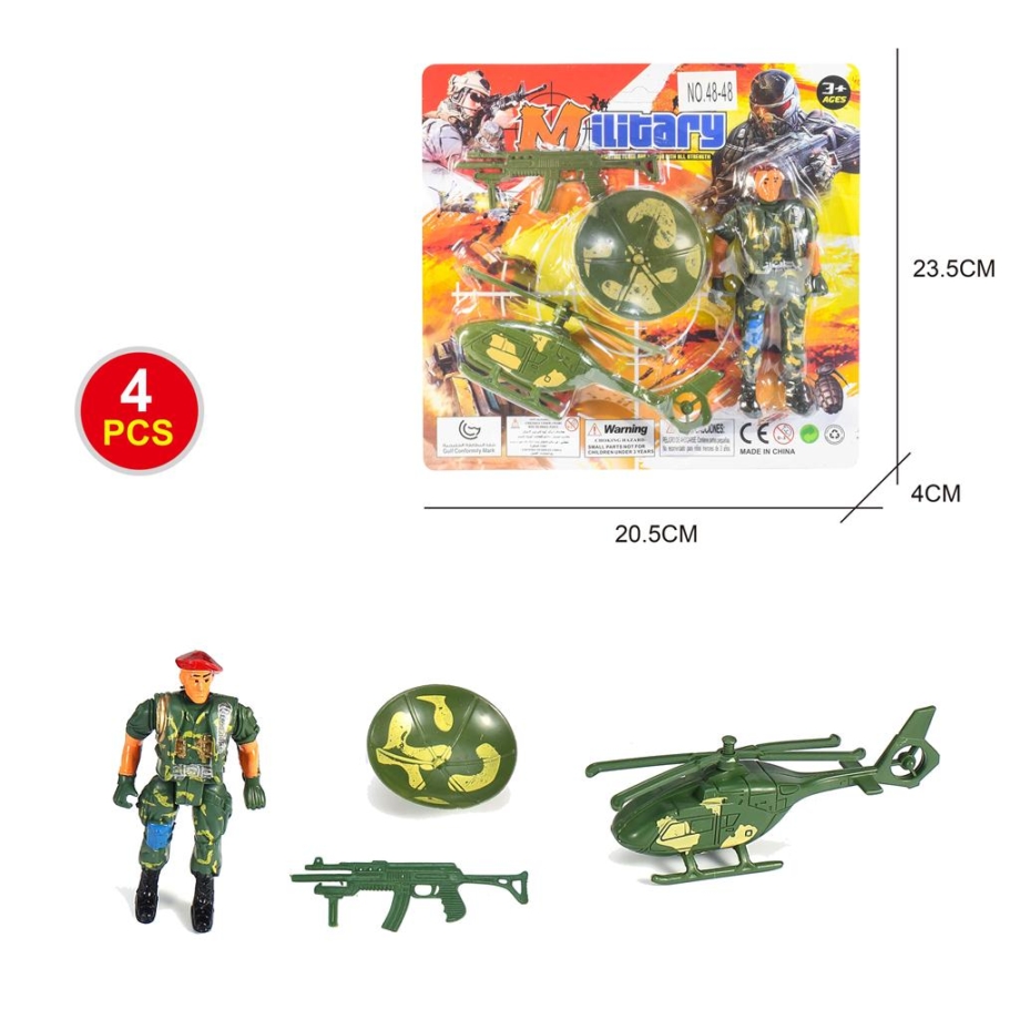Vojni set sa helikopterom i vojnikom Vojni set sa helikopterom, vojnikom, šlemom i puškom