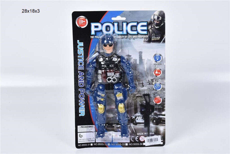 Akciona figura policajca u uniformi sa kacigom