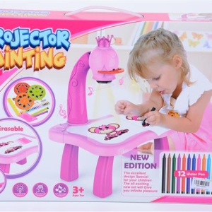 Projektor sto za crtanje za decu, roze