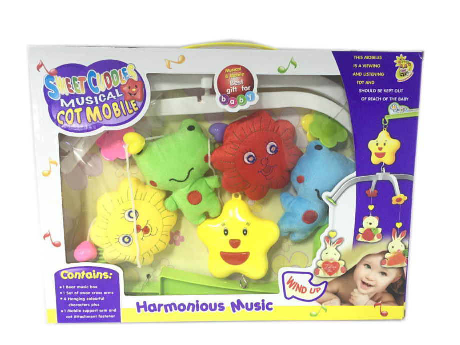 Muzička vrteška za krevetac sa plišanim igračkama