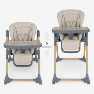 kikka boo hranilica olive 2 beige — detalj drvenog dekora i tacne
