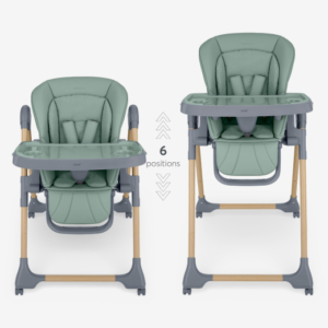 kikka boo hranilica olive 2 mint — detalj drvenog dekora i tacne