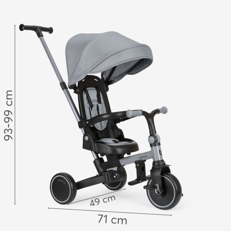 KIKKA BOO Tricikl ALUMA 8in1 grey dimenzije tricikla kikka boo aluma 8in1