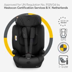 Autosedište I-Flow black – vezuje se sigurnosnim pojasem automobila, bez ISOFIX-a