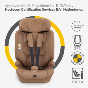 Autosedište I-Flow mocha – vezuje se sigurnosnim pojasem automobila, bez ISOFIX-a