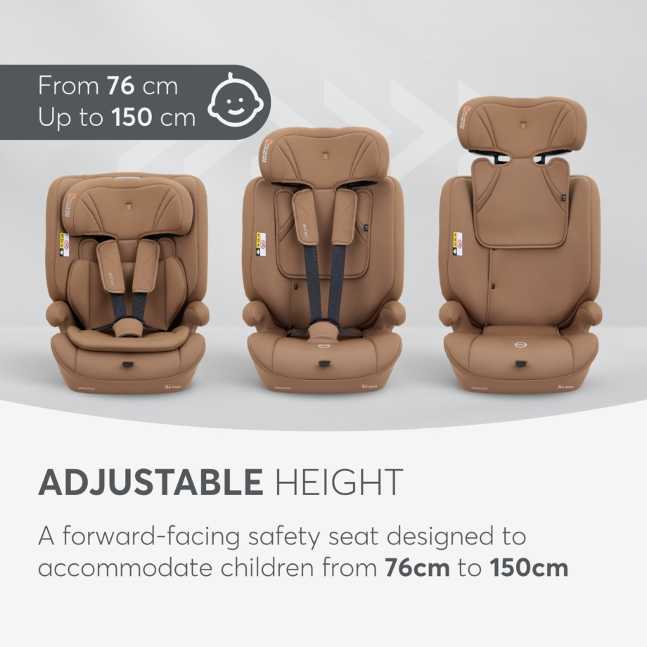 KIKKA BOO Autosedište I-FLOW i-Size 76-150 cm mocha Autosedište I-Flow mocha – pojas u 5 tačaka i dva položaja nagiba