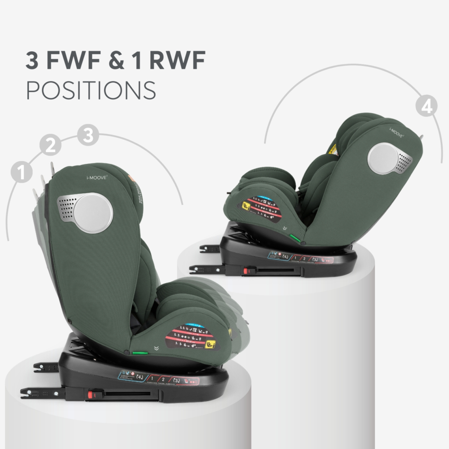 KIKKA BOO Autosedište I-MOOVE 2 i-Size 40-150 cm ISOFIX army green Autosedište I-Moove 2 army green – SPS bočna zaštita