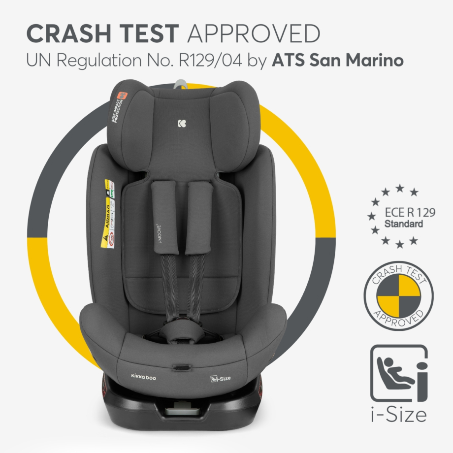Autosedište I-Moove 2 dark grey – Smart Top Tether traka sa zvučnim alarmom