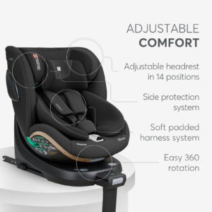 KIKKA BOO Autosedište I-TWIST premium i-Size 40-150 cm ISOFIX sa potpornom nogom black Autosedište I-Twist premium black – naslon za glavu u 14 pozicija i pojas u 5 tačaka