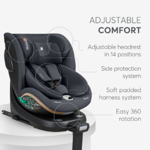 Autosedište I-Twist premium grey – naslon za glavu u 14 pozicija i pojas u 5 tačaka
