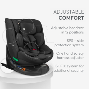 KIKKA BOO Autosedište I-VAN i-Size 40-150 cm ISOFIX black Autosedište I-Van black – pojas u 5 tačaka sa magnetnim držačem kopče