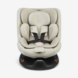 Autosedište I-Van light beige iz drugog ugla, sa ISOFIX nogicama i top tether trakom