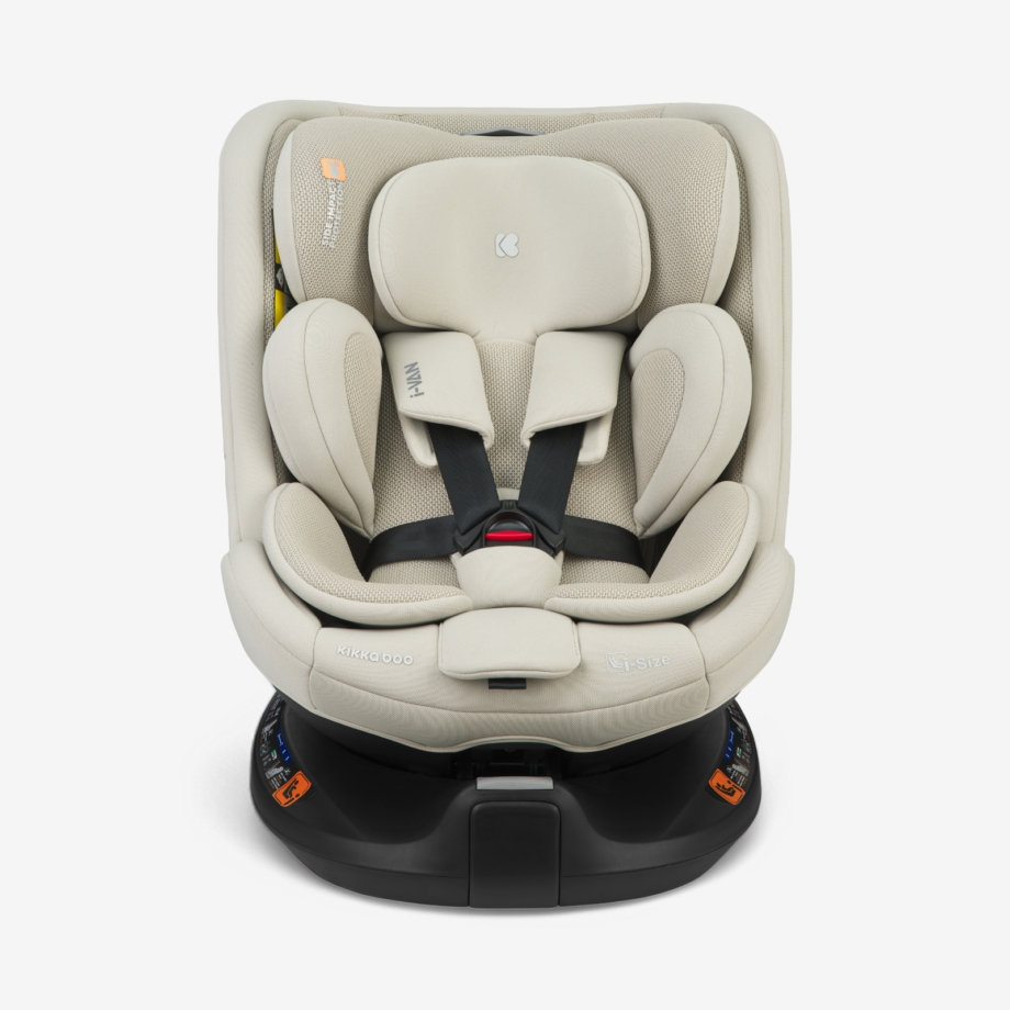 KIKKA BOO Autosedište I-VAN i-Size 40-150 cm ISOFIX light beige Autosedište I-Van light beige iz drugog ugla, sa ISOFIX nogicama i top tether trakom