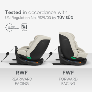 KIKKA BOO Autosedište I-VAN i-Size 40-150 cm ISOFIX light beige Autosedište I-Van light beige – četiri položaja nagiba u oba smera