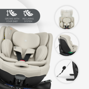 KIKKA BOO Autosedište I-VAN i-Size 40-150 cm ISOFIX light beige Autosedište I-Van light beige – rotacija 360 stepeni za lakše stavljanje deteta