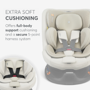 KIKKA BOO Autosedište I-VAN i-Size 40-150 cm ISOFIX light beige Autosedište I-Van light beige – rebound šipka i SPS bočna zaštita