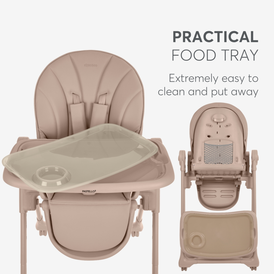 KIKKA BOO Hranilica PASTELLO 3 premium beige Hranilica Pastello 3 premium beige – dupla tacna sa udubljenjem za čašu i odlaganje na zadnjoj strani