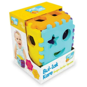 KOCKA PUZZLE 621 31521903 Kocka sorter za bebe Smart Land sa otvorima u obliku zvezde i kruga, u kutiji