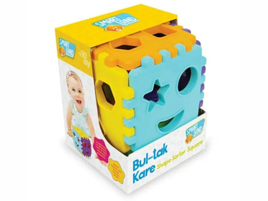 Kocka sorter za bebe Smart Land Kocka sorter za bebe Smart Land sa otvorima u obliku zvezde i kruga, u kutiji