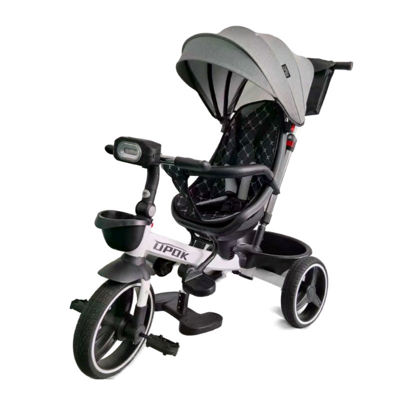Tricikl sivi 6017 Tricikl sivi 6017 – dečiji tricikl na tri točka sa pedalama