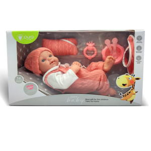 Lutka beba 35cm roze sa posudom za hranu
