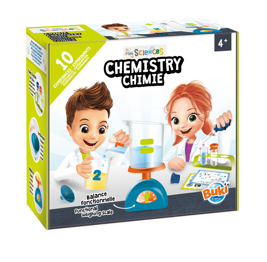Mini nauka hemije 101741 Buki Mini nauka hemije Buki — komplet sa vagom, epruvetama i čašama