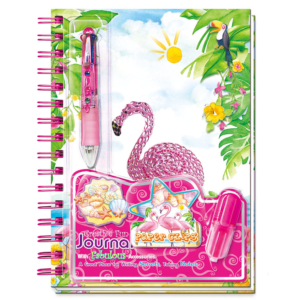 Set dnevnik sa spiralom flamingo sa dodacima