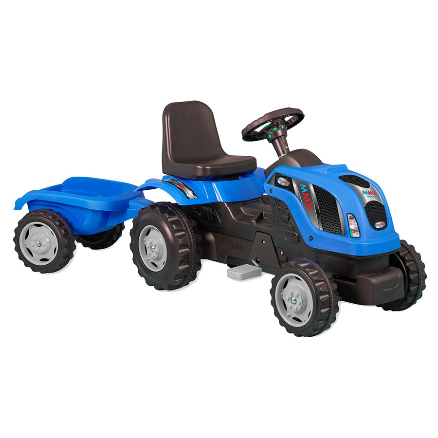 Traktor Na Pedale MMX Sa Prikolicom - Plavi - Traktor na pedale