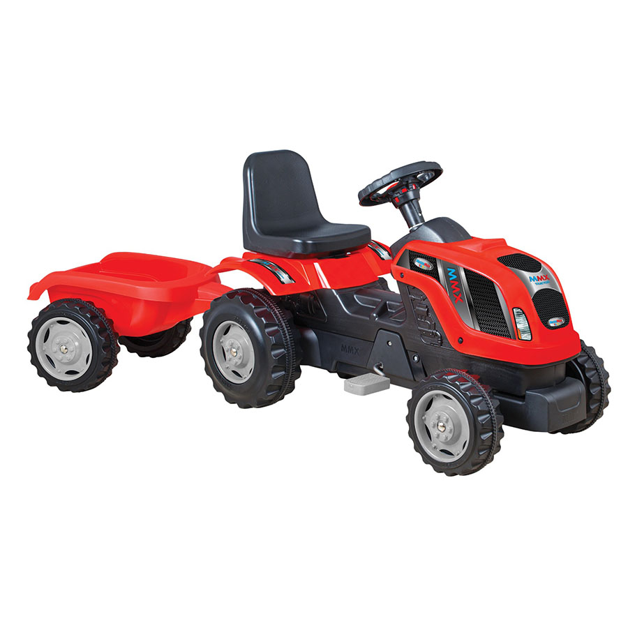 Traktor Na Pedale MMX Sa Prikolicom - Crveni - Traktor na pedale