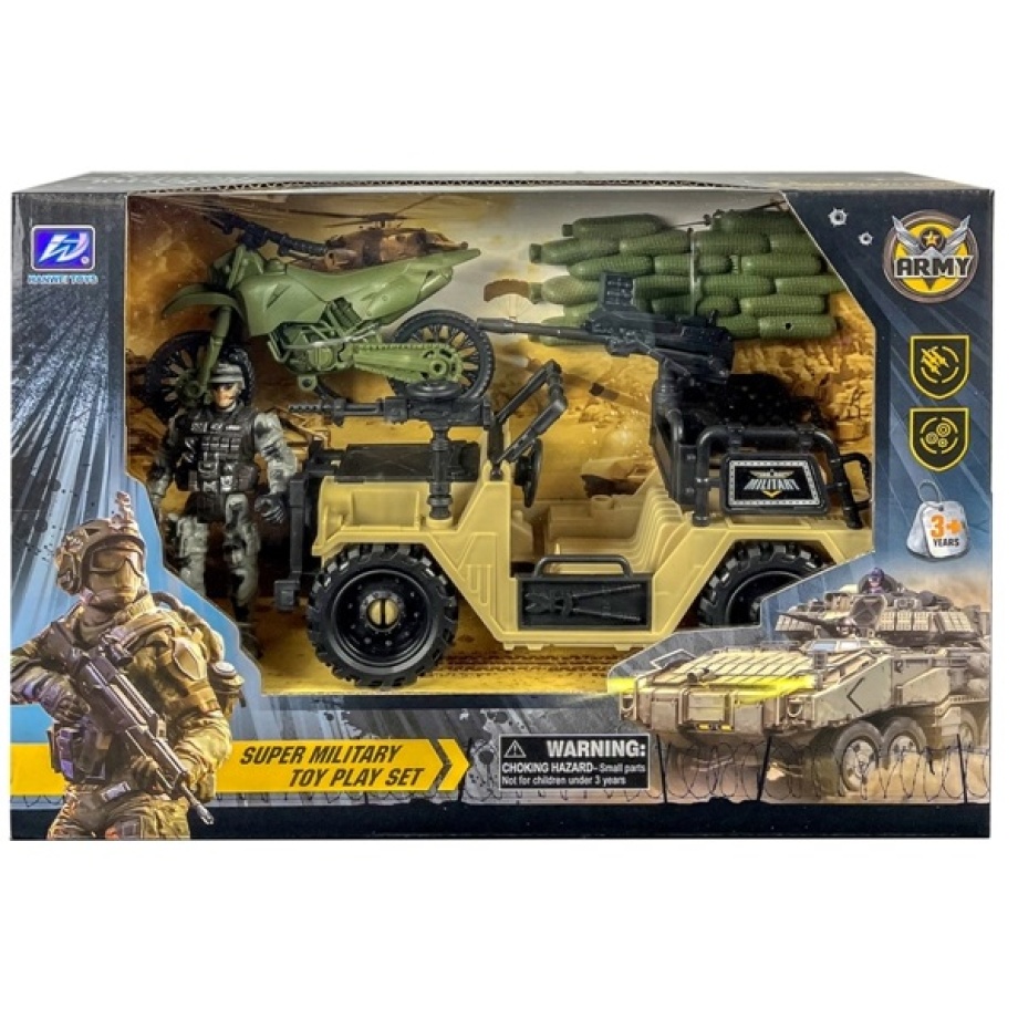 Vojni set – vojni motor i vojni automobil za igru