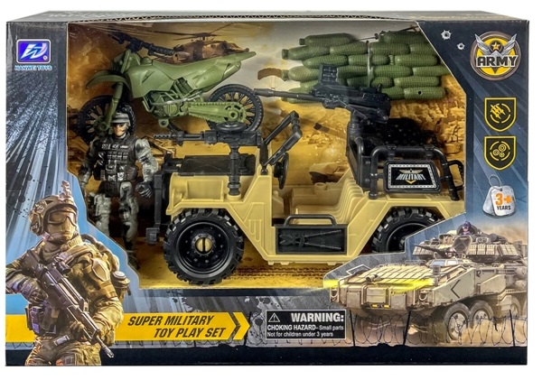 Vojni set – vojni motor i vojni automobil za igru