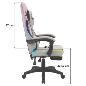 Gejmerska stolica svetleca Oblivion PHANTOM svetlo siva RGB Gejmerska stolica svetleca Oblivion PHANTOM svetlo siva RGB - Slika 11