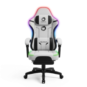 Gejmerska stolica svetleca Oblivion PHANTOM svetlo siva RGB