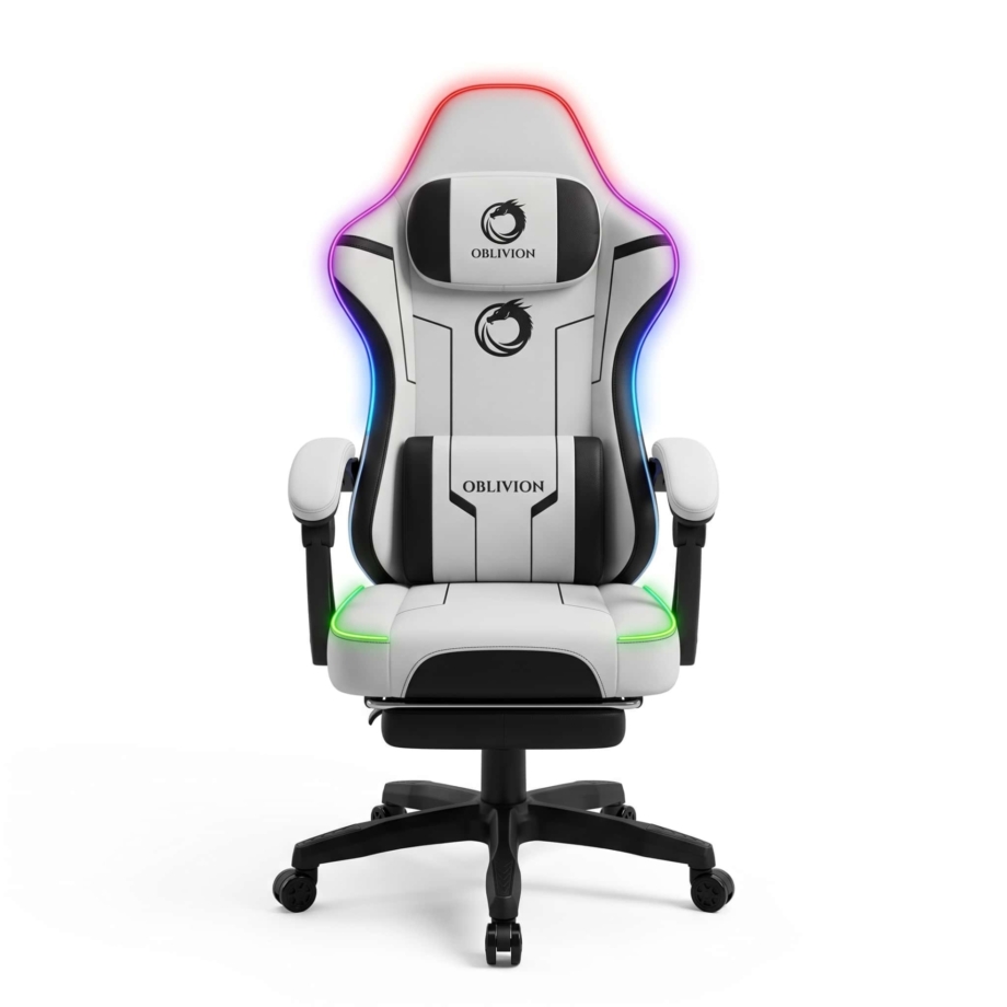 aNtgmzAl (1) Gejmerska stolica svetleca Oblivion PHANTOM svetlo siva RGB