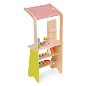 Drvena dečija pijaca sa vagom, POS terminalom i dodacima, 20 delova – EcoToys - Slika 6
