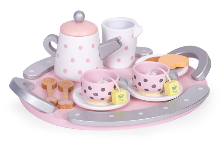 Drveni set za čaj šolje čajnik 15 komada ECOTOYS
