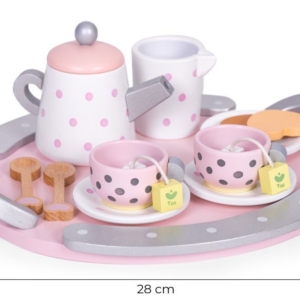 Drveni set za čaj šolje čajnik 15 komada ECOTOYS - Slika 5