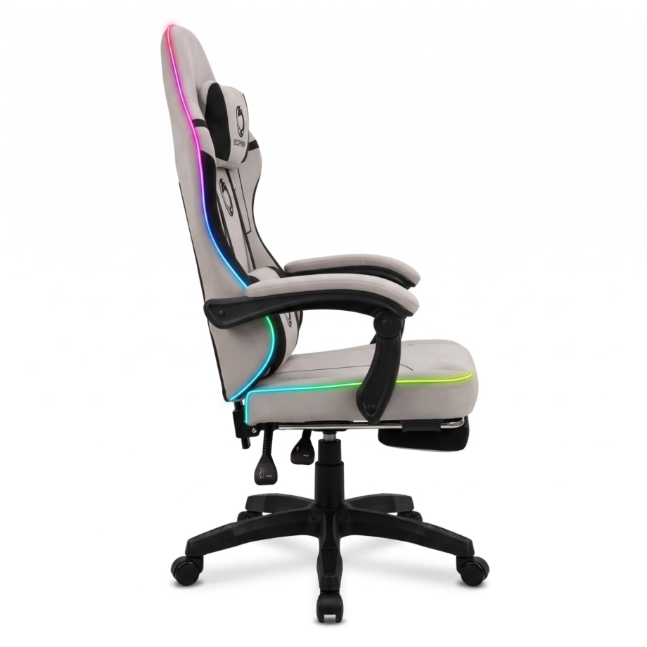 Gejmerska stolica svetleca Oblivion PHANTOM svetlo siva RGB Gejmerska stolica svetleca Oblivion PHANTOM svetlo siva RGB