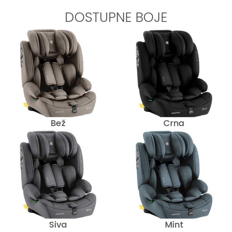 Autosedište I-BRONN I-SIZE u bojama bež, crna, siva i mint