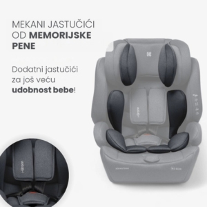 Autosedište I-BRONN I-SIZE – mekani jastučići od memorijske pene za udobnost bebe