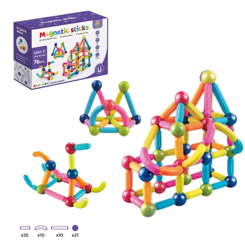 image3 MAGNETNE KOCKE/STAPICI ZA SLAGANJE 76PCS 43749