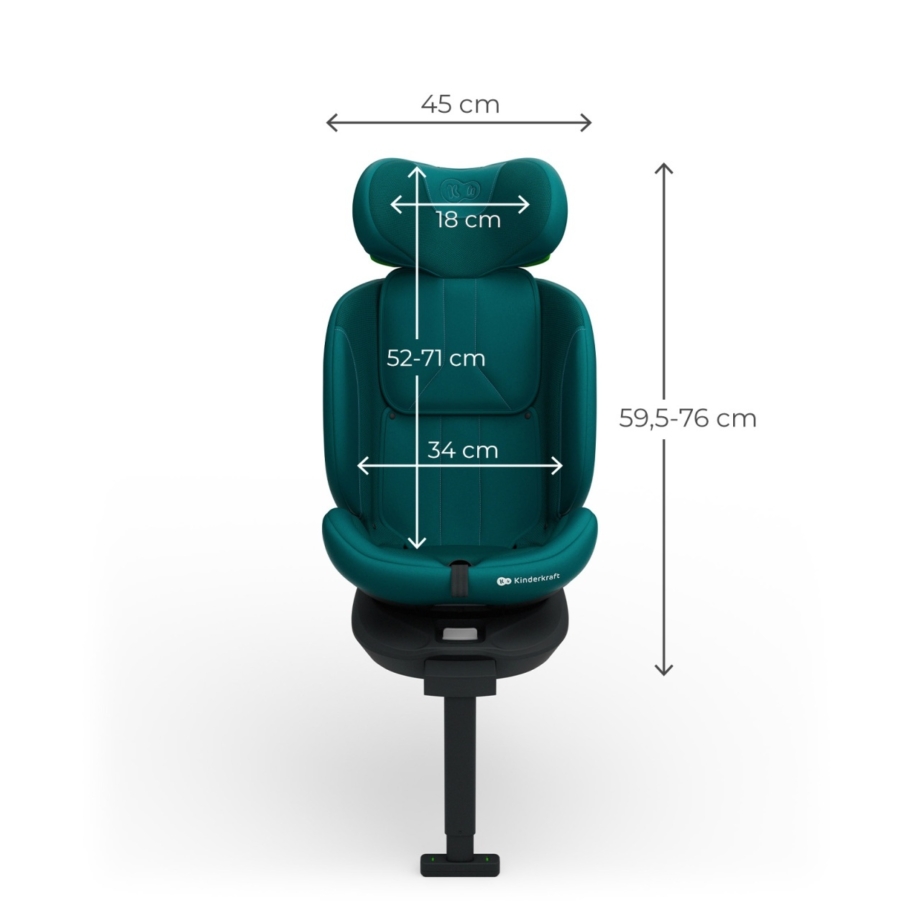 KINDERKRAFT AUTO SEDISTE I-360 2 PLUS i size 40-150cm GREEN