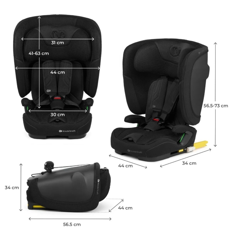 KINDERKRAFT AUTOSEDISTE FIX2GO I-SIZE 76-150CM BLACK