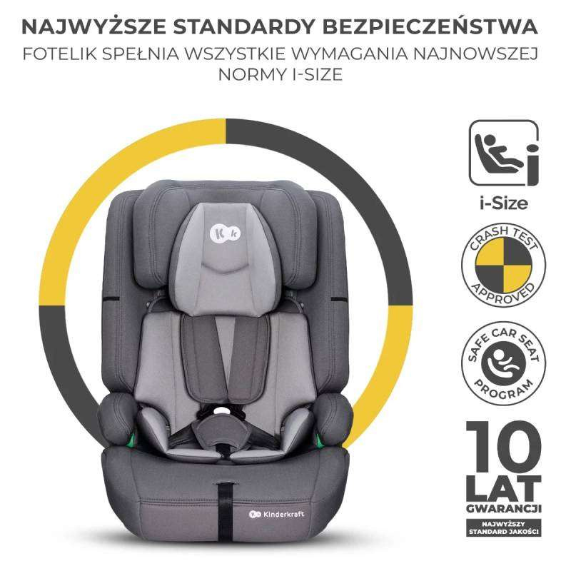 KINDERKRAFT AUTOSEDISTE SAFETY FIX2 I-SIZE 76-150CM GREY