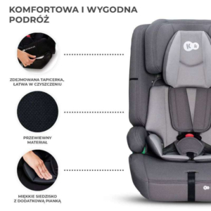 KINDERKRAFT AUTOSEDISTE SAFETY FIX2 I-SIZE 76-150CM GREY - Slika 6