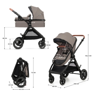 KINDERKRAFT ESME PRO KOLICA ZA BEBE 3U1 SAND BEIGE - Slika 4