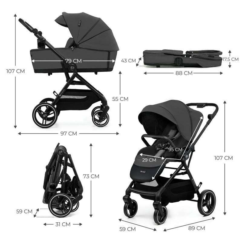 KINDERKRAFT KOLICA YOXI 2u1 MOONLIGHT GREY
